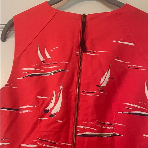 Anthropologie, Maeve —Sleeveless Tomato Red Sailboat Print Dress -Size 2 - Picture 8 of 11